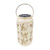 Snow Joe Bliss Outdoors Set of 2 Solar LED Lanterns w Humming Bird Design  Hand Painted Finish BSL-309-WH